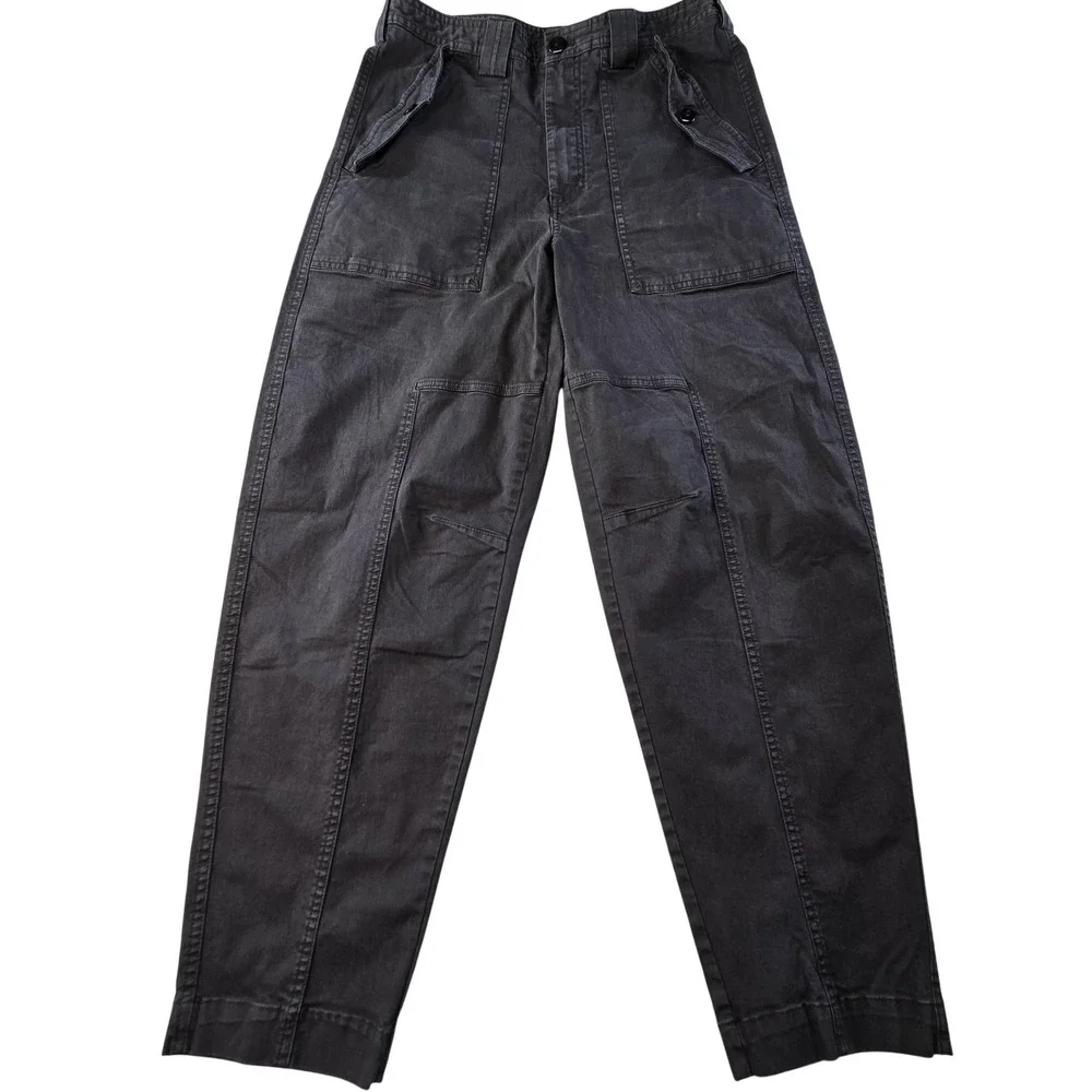 Banana Republic Pants Womens 6L‎ Gray Cargo Twill Stretch Pockets Zip Button